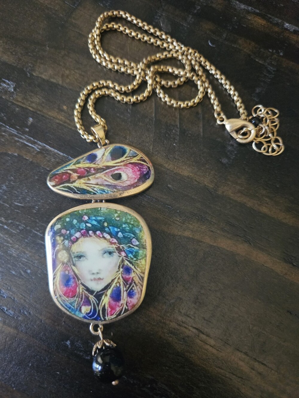 Costume HeidiK9Artistic Multicolor Portrait Pendant Necklace - Women Jewelry